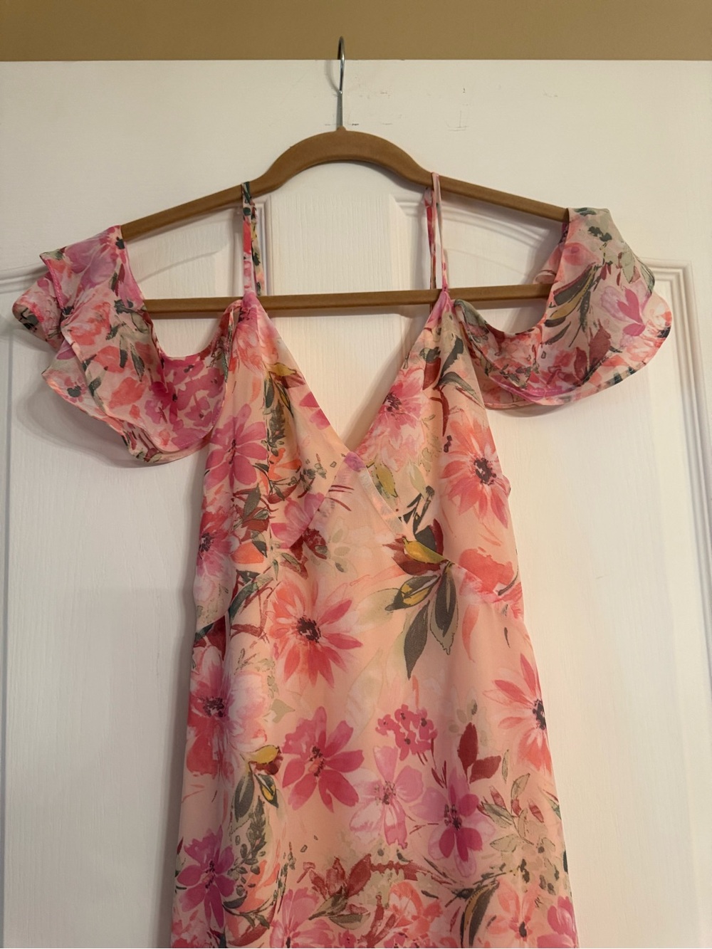 Pink Floral High-Low Ruffle Maxi Dress - Picture 2 of 10